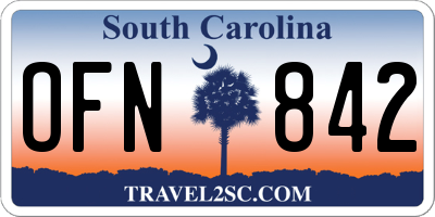 SC license plate OFN842