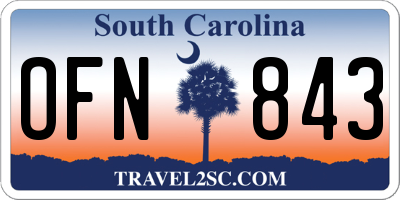 SC license plate OFN843