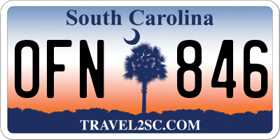 SC license plate OFN846