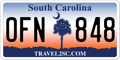 SC license plate OFN848