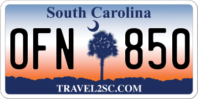 SC license plate OFN850
