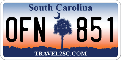 SC license plate OFN851