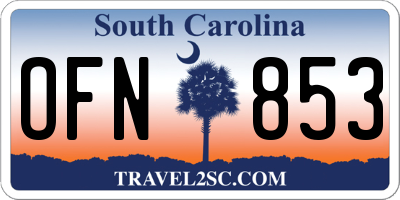 SC license plate OFN853