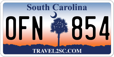 SC license plate OFN854