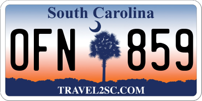 SC license plate OFN859