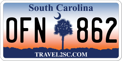 SC license plate OFN862