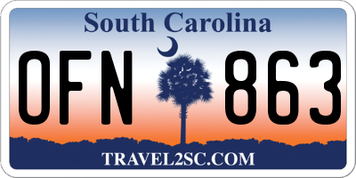 SC license plate OFN863