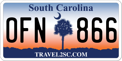 SC license plate OFN866
