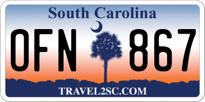SC license plate OFN867