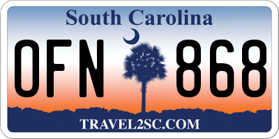 SC license plate OFN868
