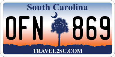 SC license plate OFN869
