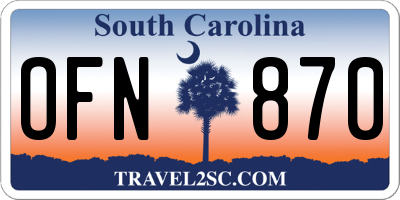 SC license plate OFN870
