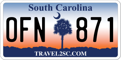 SC license plate OFN871