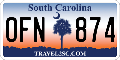SC license plate OFN874