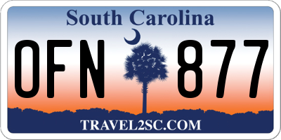 SC license plate OFN877