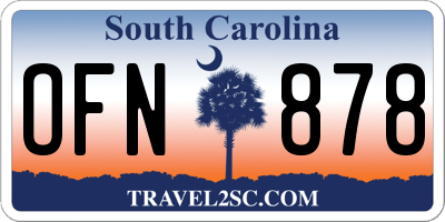 SC license plate OFN878
