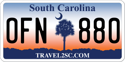 SC license plate OFN880