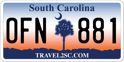 SC license plate OFN881