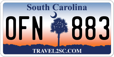 SC license plate OFN883