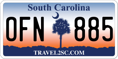 SC license plate OFN885