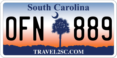 SC license plate OFN889