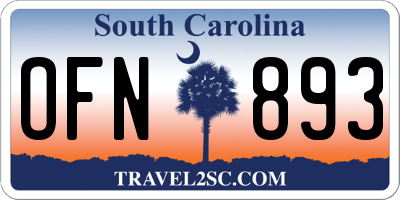 SC license plate OFN893