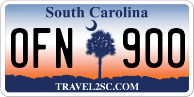 SC license plate OFN900