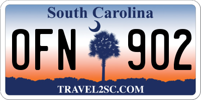 SC license plate OFN902