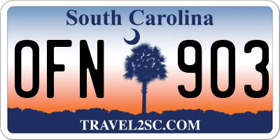SC license plate OFN903