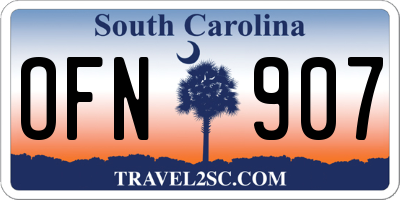 SC license plate OFN907