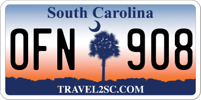 SC license plate OFN908