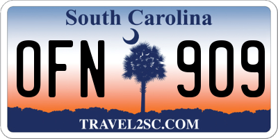 SC license plate OFN909