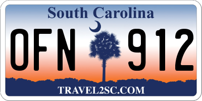SC license plate OFN912