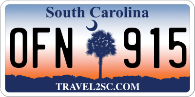 SC license plate OFN915