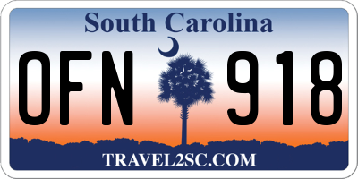 SC license plate OFN918