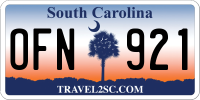 SC license plate OFN921