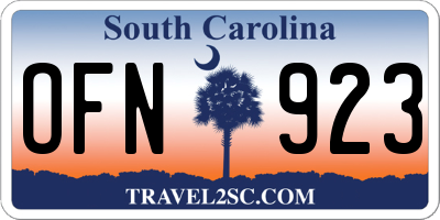 SC license plate OFN923