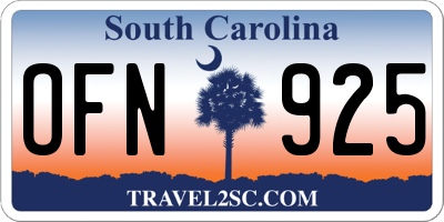 SC license plate OFN925