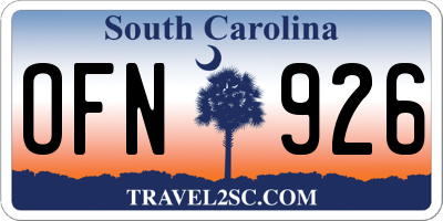 SC license plate OFN926