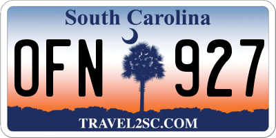 SC license plate OFN927