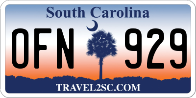 SC license plate OFN929