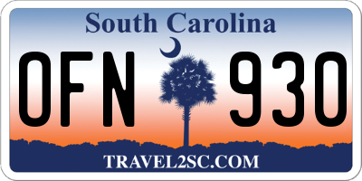 SC license plate OFN930