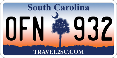 SC license plate OFN932