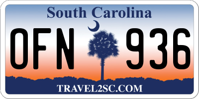 SC license plate OFN936