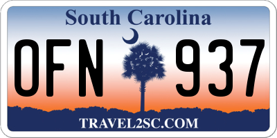 SC license plate OFN937