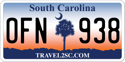 SC license plate OFN938