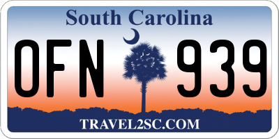 SC license plate OFN939