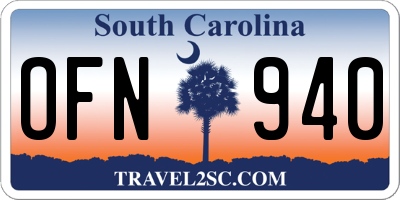 SC license plate OFN940