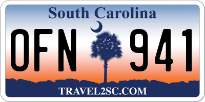 SC license plate OFN941