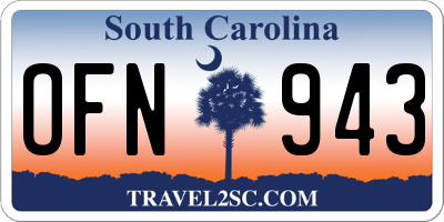 SC license plate OFN943
